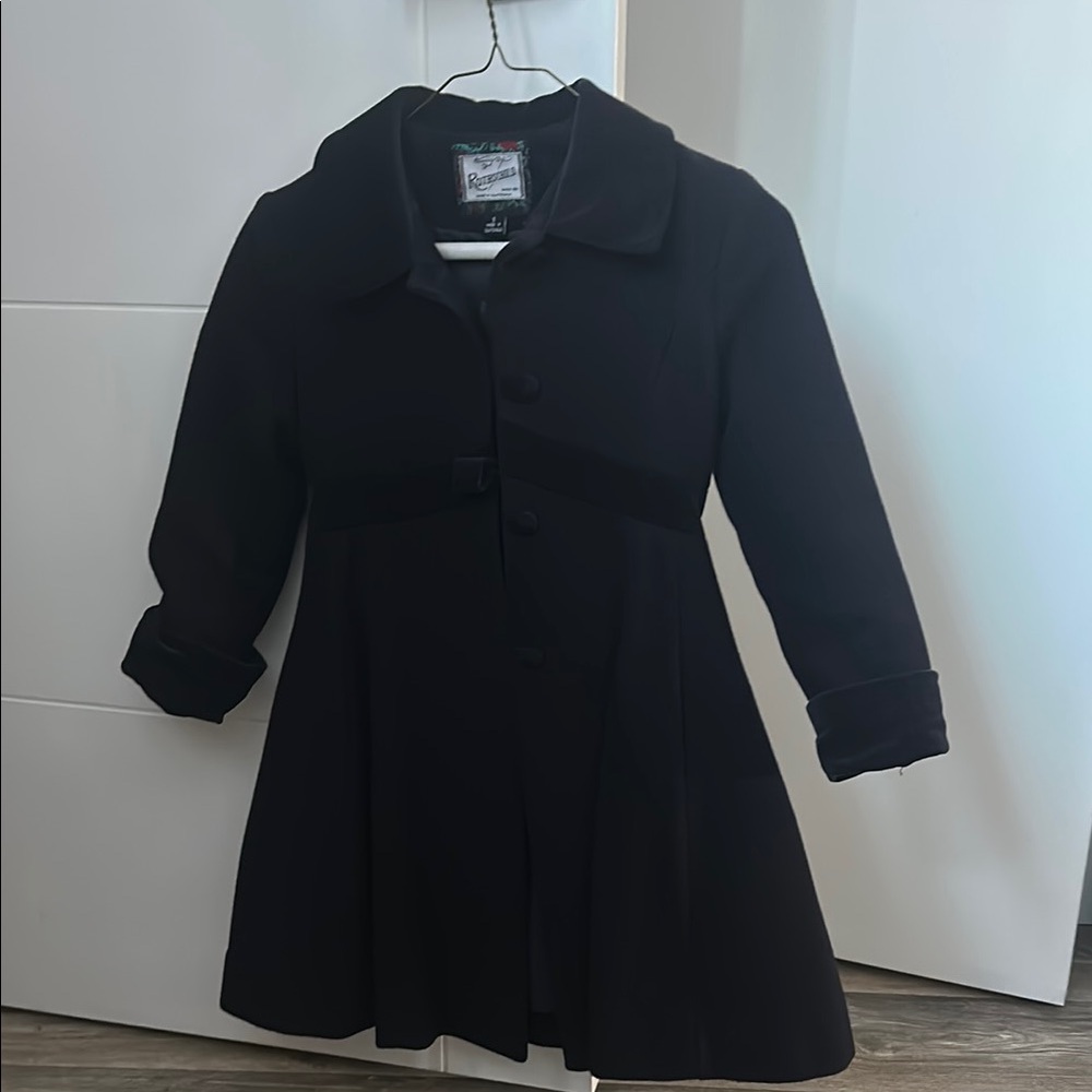 Kids navy wool coat with beret